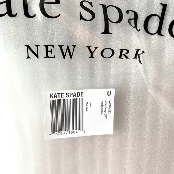 NWT Kate Spade leather zip tote warm beige - Picture 5 of 8